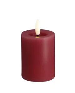 Moods & More led-kaars Melted silk 49 x 75 mm cranberry
