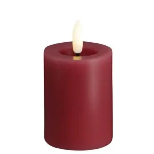 Moods & More led-kaars Melted silk 49 x 75 mm cranberry