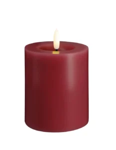 Moods & More led-kaars Melted silk 74 x 100 mm cranberry