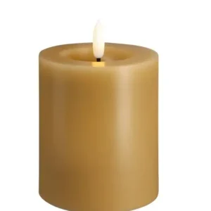 Moods & More led-kaars Melted silk 74 x 100 mm honey