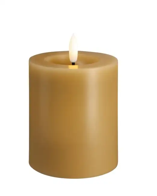 Moods & More led-kaars Melted silk 74 x 100 mm honey