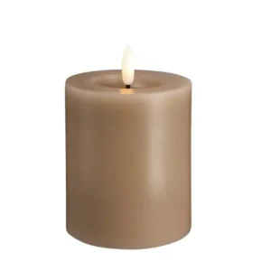 Moods & More led-kaars Melted silk 74 x 100 mm sand