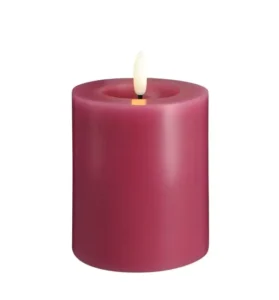 Moods & More led-kaars Melted silk 74 x 100 mm vintage rose