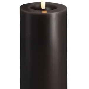 Moods & More led-kaars Melted silk 74 x 150 mm charcoal