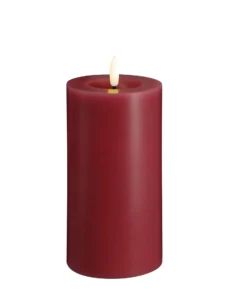 Moods & More led-kaars Melted silk 74 x 150 mm cranberry