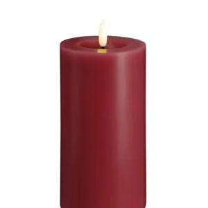 Moods & More led-kaars Melted silk 74 x 150 mm cranberry