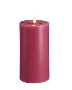 Moods & More led-kaars Melted silk 74 x 150 mm vintage rose