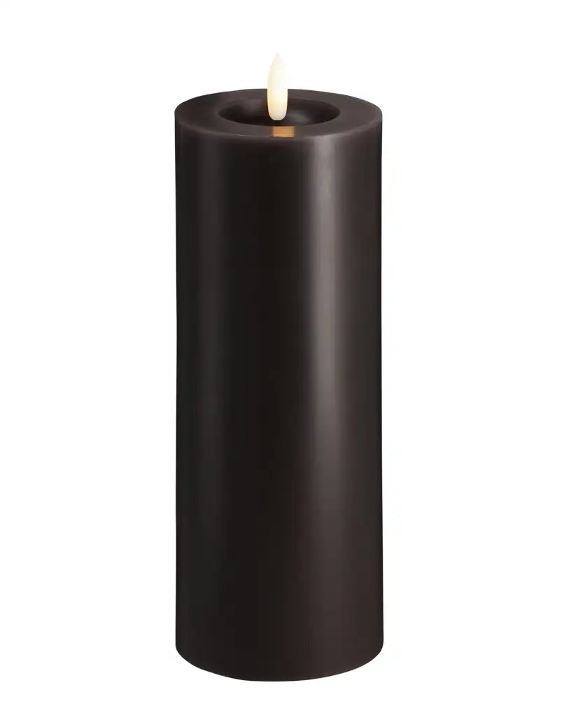 Moods & More led-kaars Melted silk 74 x 200 mm charcoal