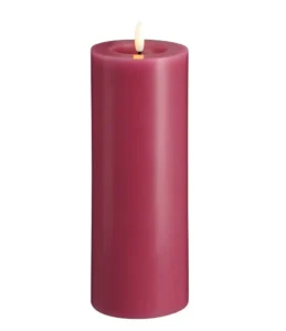 Moods & More led-kaars Melted silk 74 x 200 mm vintage rose