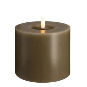Moods & More led-kaars Melted silk 99 x 100 mm dark sand