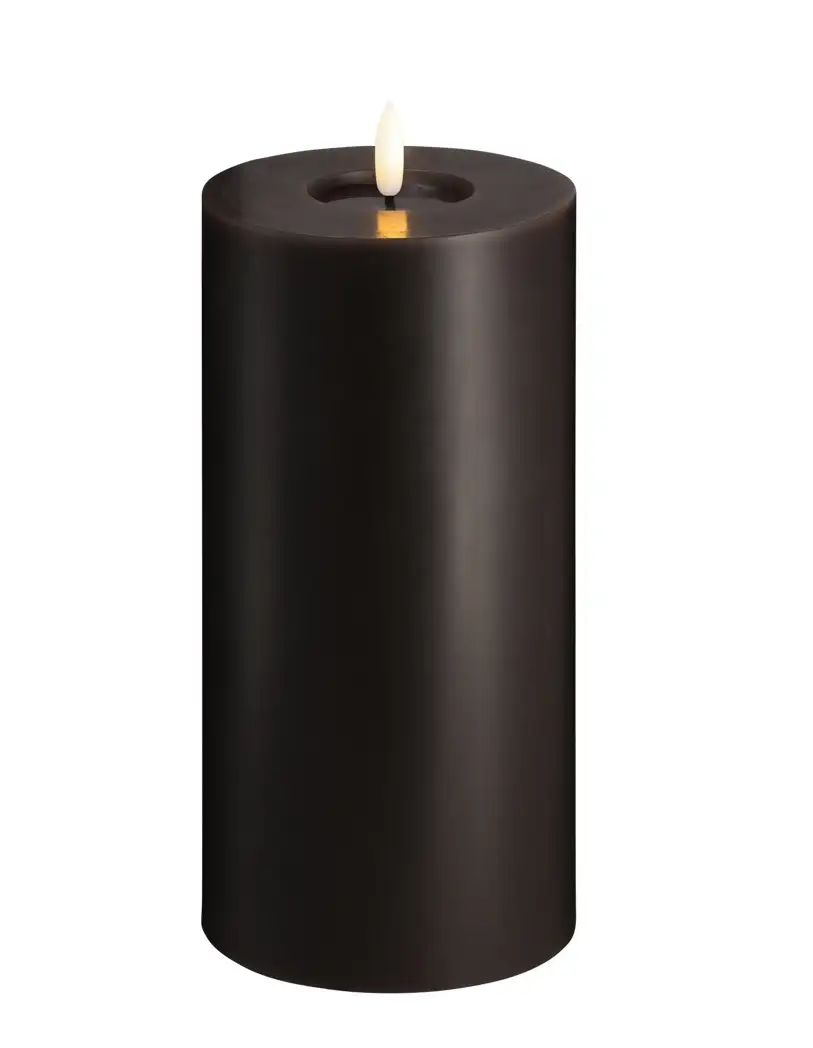 Moods & More led-kaars Melted silk 99 x 200 mm charcoal