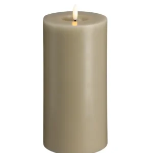 Moods & More led-kaars Melted silk 99 x 200 mm kit grey