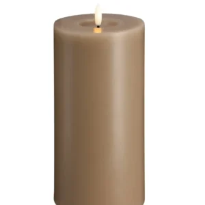 Moods & More led-kaars Melted silk 99 x 200 mm sand