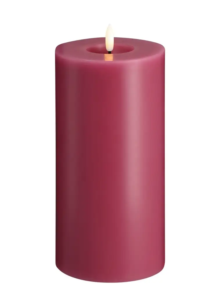 Moods & More led-kaars Melted silk 99 x 200 mm vintage rose