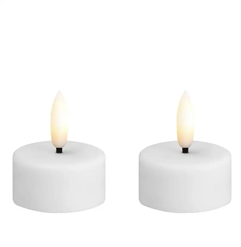 Moods & More led-waxinelichtje tealight 39 x 20 mm white 2-pack