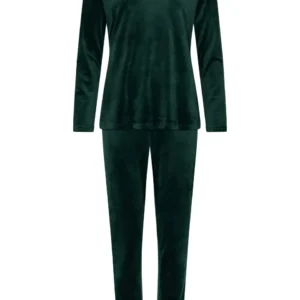 Pastunette dames pyjama velours 121252-220-1 dark green - 46
