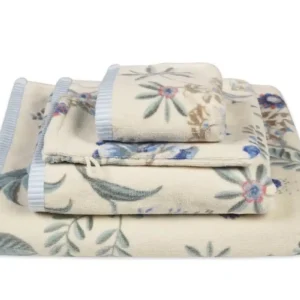 PiP studio badserie Secret Garden white blue - Badlaken 70x140cm