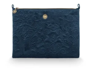 PiP Studio cosmetic flat pouch Quiltey Days velvet large blue