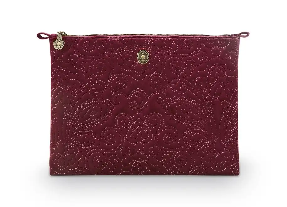 PiP Studio cosmetic Flat Pouche Quiltey days large (red)
