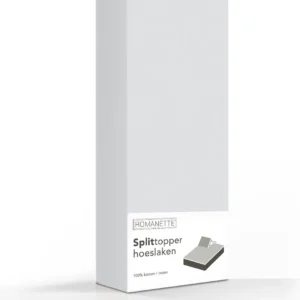 Romanette katoenen splittopper hoeslaken silver 160x220