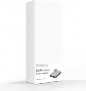 Romanette katoenen splittopper hoeslaken wit 200x200cm