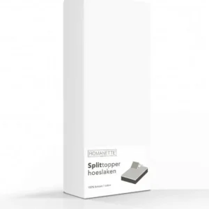 Romanette katoenen splittopper hoeslaken wit 200x200cm