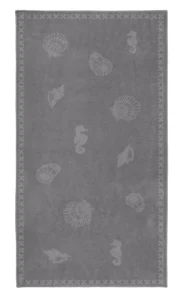 Seahorse strandlaken Shells 100x200cm grey
