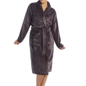 Ten Cate badjas Basics dark grey stripe - XL