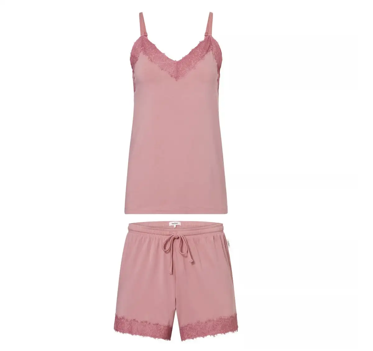 Ten Cate Secrets dames pyjamaset Shorty lace rose pink - S
