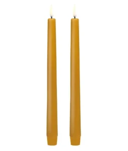 Uyuni led-kaars diner 2,3 x 25cm curry yellow 2pack