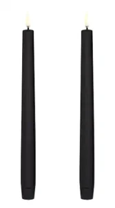 Uyuni led-kaars diner 2,3 x 25cm plain black 2pack