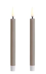 Uyuni led-kaars diner mini 1,3 x 13,8 cm sandstone 2pack