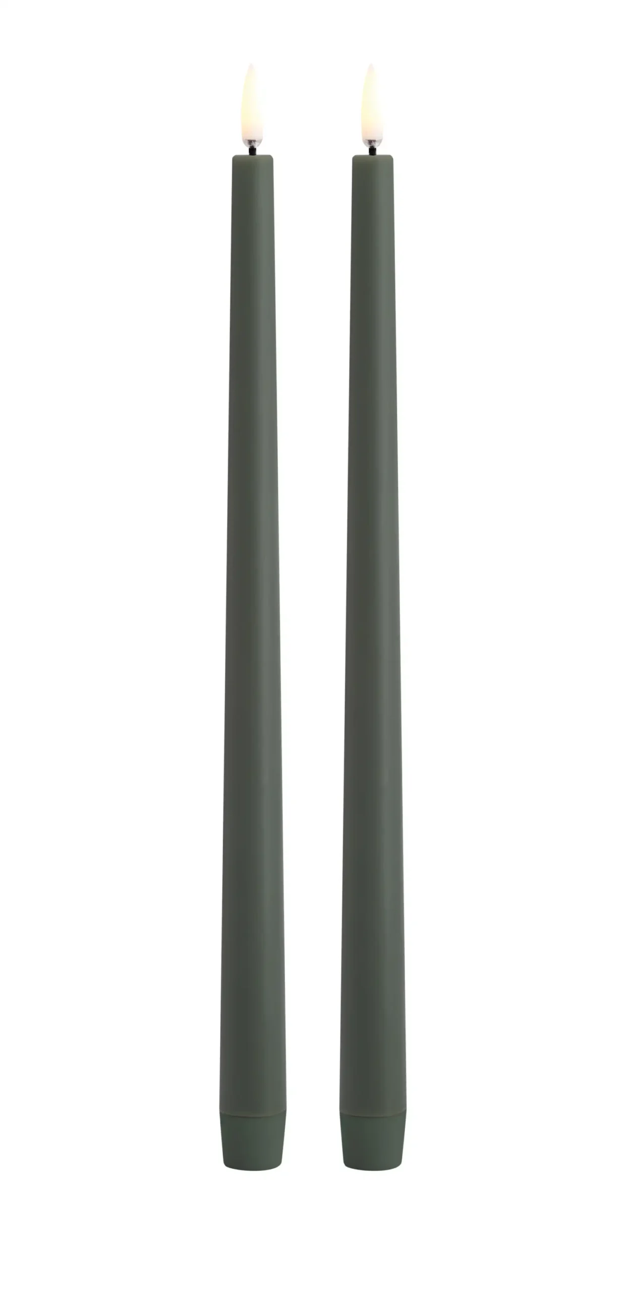 Uyuni led-kaars diner slim 2,3 x 25cm olive green 2pack