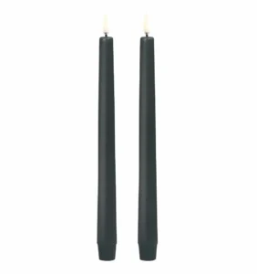 Uyuni led-kaars diner slim 2,3 x 25cm pine green 2pack