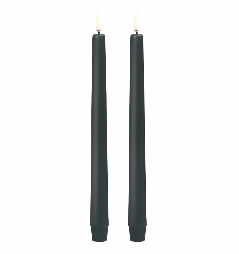 Uyuni led-kaars diner slim 2,3 x 25cm pine green 2pack