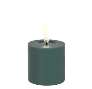 Uyuni led-kaars Melted 5 x 4,5cm pine green