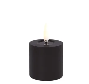 Uyuni led-kaars Melted 5 x 4,5cm plain black