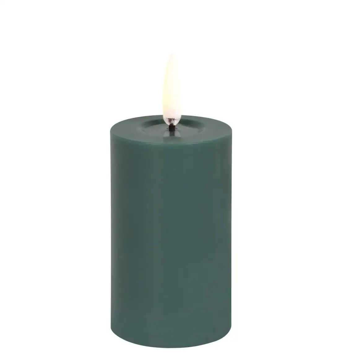 Uyuni led-kaars Melted 5 x 7,5cm pine green