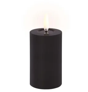 Uyuni led-kaars Melted 5 x 7,5cm plain black