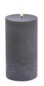 Uyuni led-kaars Melted 7,8 x 15cm grey