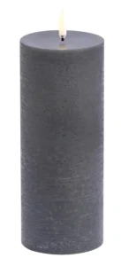 Uyuni led-kaars Melted 7,8 x 20cm grey