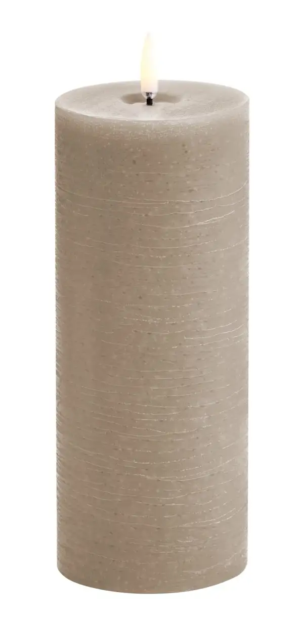Uyuni led-kaars Melted 7,8 x 20cm sandstone