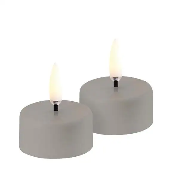Uyuni oplaadbare led-waxinelichtje tealight r3.9 x h2,3cm sandstone 2-pack