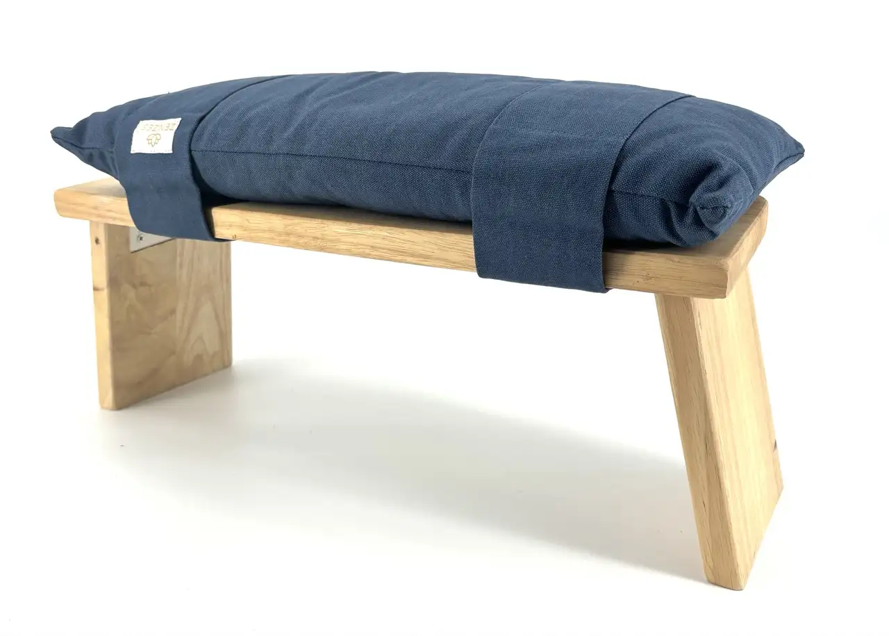 ZENZES® meditatiebank kussen katoen 48x20cm jeans