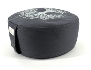 ZENZES® meditatiekussen embroidery Tree of Life 33x14cm dark grey