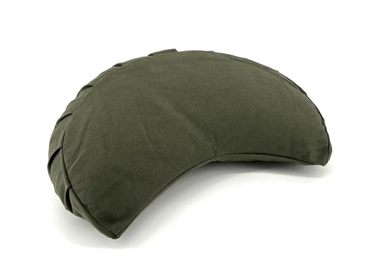 ZENZES® Pro Eco meditatiekussen Halve Maan olijfgroen 40x20x12cm