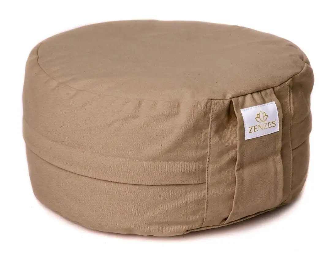 ZENZES® Pro Eco meditatiekussen rond 30x14cm zand