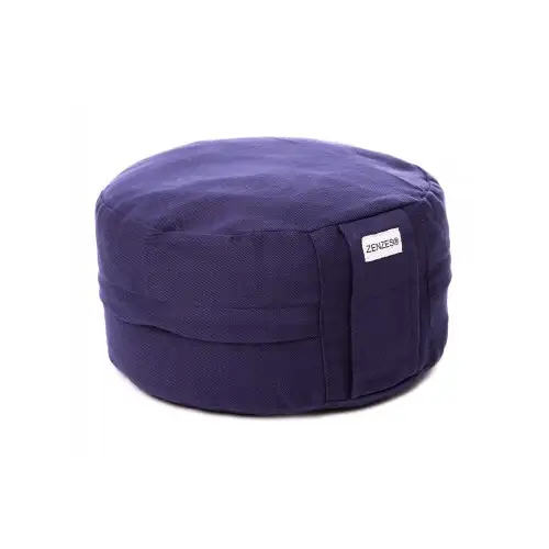 ZENZES® Pro Eco meditatiekussen rond marine blauw 30x14cm