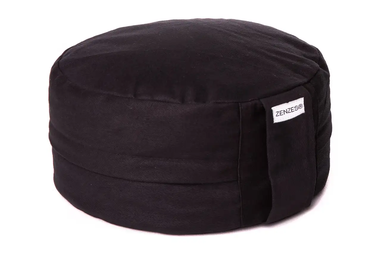 ZENZES® Pro Eco meditatiekussen rond zwart 30x14cm