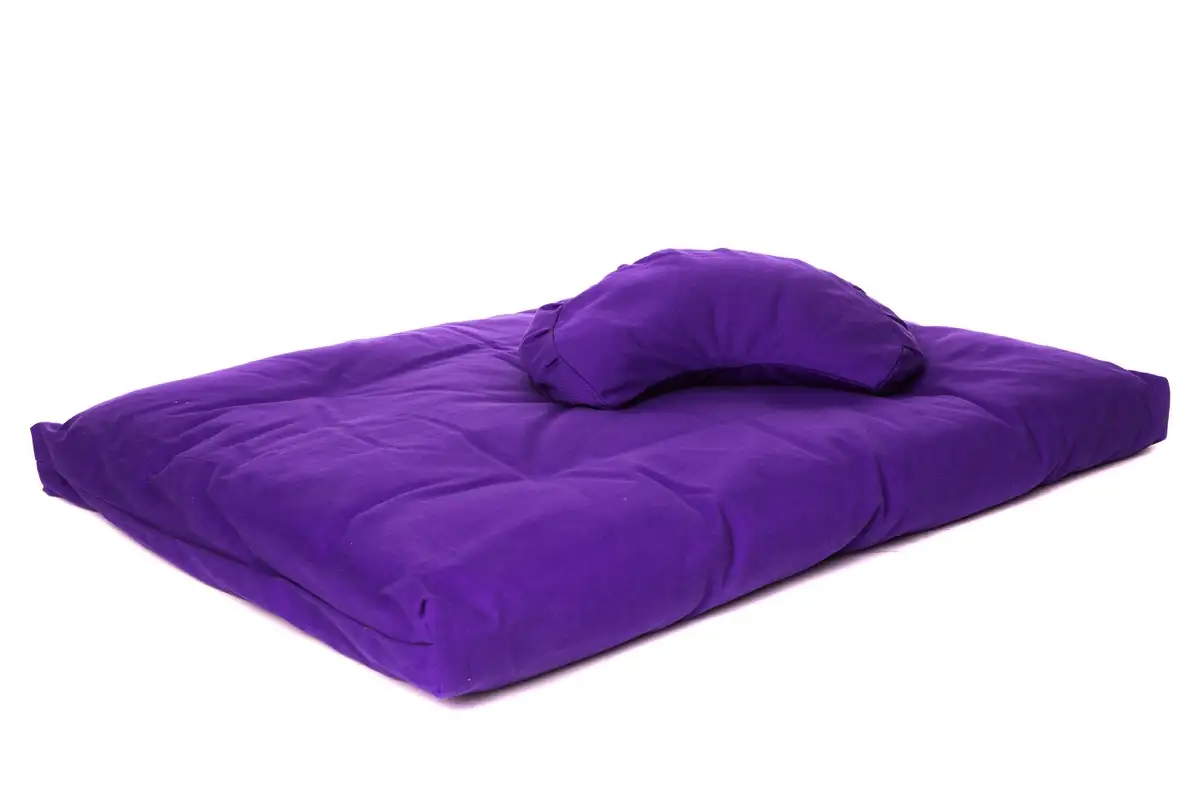 ZENZES® Pro Eco meditatiekussen zabuton en halve maan kussen paars